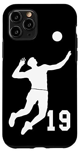 iPhone 11 Pro  19, Number 19 Volleyball player black background Case