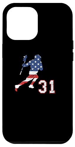 iPhone 12 Pro Max Lacrosse number 31 player with American USA flag phone case Case