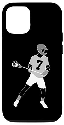 iPhone 12/12 Pro  7, Number 7 Lacrosse player black background Case