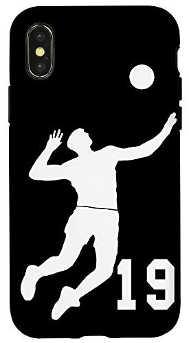 iPhone X/XS  19, Number 19 Volleyball player black background Case