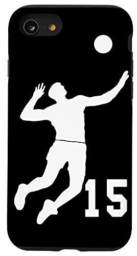 iPhone SE (2020) / 7 / 8  15, Number 15 Volleyball player black background Case