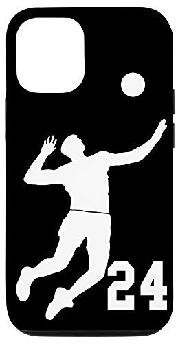 iPhone 12/12 Pro  24, Number 24 Volleyball player black background Case
