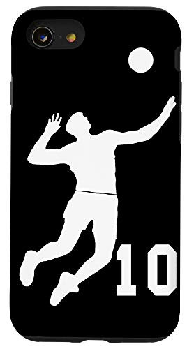 iPhone SE (2020) / 7 / 8  10, Number 10 Volleyball player black background Case