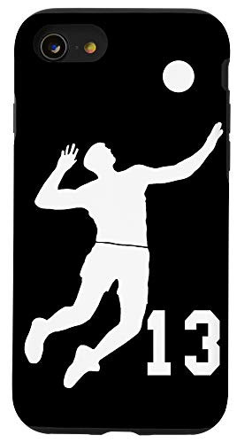 iPhone SE (2020) / 7 / 8  13, Number 13 Volleyball player black background Case
