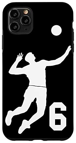 iPhone 11 Pro Max  6, Number 6 Volleyball player black background Case
