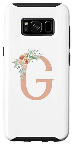 Galaxy S8 Minimal Rose Floral Monogram Letter G, Cute Flowers Case