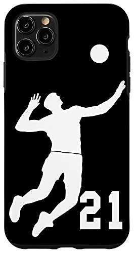 iPhone 11 Pro Max  21, Number 21 Volleyball player black background Case