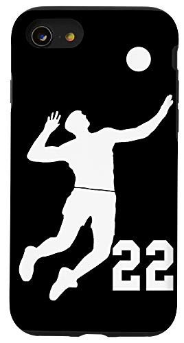 iPhone SE (2020) / 7 / 8  22, Number 22 Volleyball player black background Case