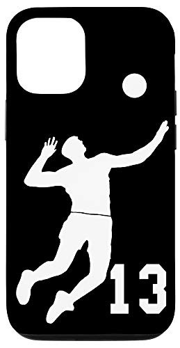 iPhone 12/12 Pro  13, Number 13 Volleyball player black background Case
