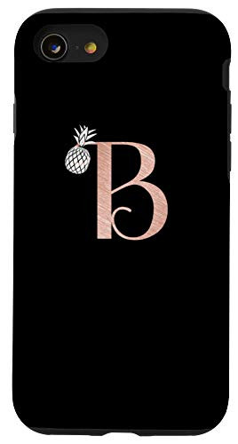 iPhone SE (2020) / 7 / 8 Letter B rose pink monogram phone case pineapple, initial B Case