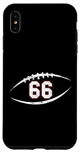 iPhone XS Max 66 Number Vintage Football Player 66 Lucky Number Birthday Case