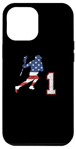 iPhone 12 Pro Max Lacrosse number 1 player with American USA flag phone case Case