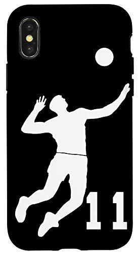 iPhone X/XS  11, Number 11 Volleyball player black background Case