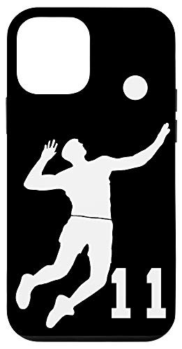 iPhone 12 mini  11, Number 11 Volleyball player black background Case