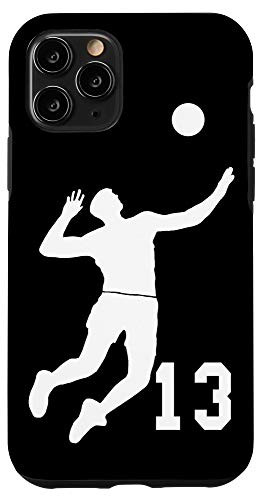 iPhone 11 Pro  13, Number 13 Volleyball player black background Case