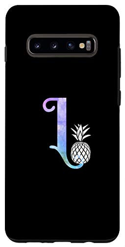 Galaxy S10Plus Letter L watercolor pineapple monogram, initial L Case