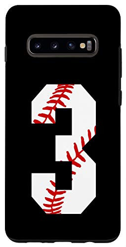 Galaxy S10Plus  3 Baseball Boy Laces 3rd Birthday Three Years Old Number 3 Case