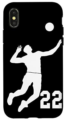 iPhone X/XS  22, Number 22 Volleyball player black background Case