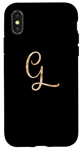 iPhone X/XS Monogram Alphabet Letter G Black Background Case
