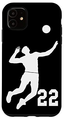 iPhone 11  22, Number 22 Volleyball player black background Case