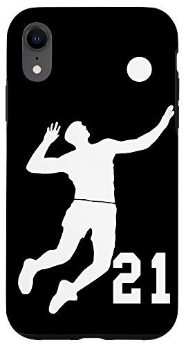 iPhone XR  21, Number 21 Volleyball player black background Case
