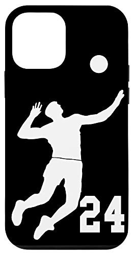 iPhone 12 mini  24, Number 24 Volleyball player black background Case