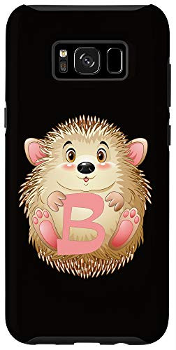 Galaxy S8Plus Initial B Hedgehog Letter Monogram, Pink Case