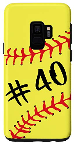 Galaxy S9 Softball Player  40 Jersey Back No 40 Number Sport Gift Case