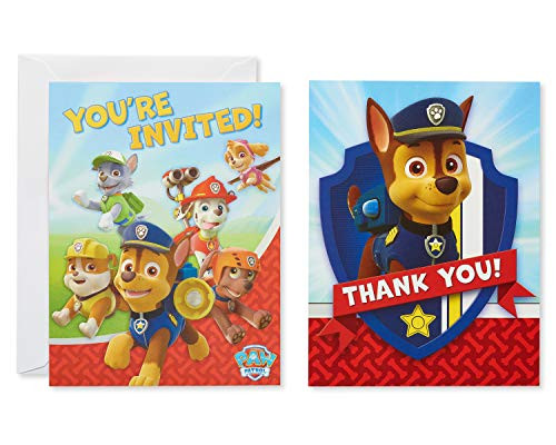 American Greetings, Paw Patrol Invite and Thank You Combo Pack, 8-Count