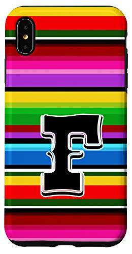 iPhone XS Max Letter F Initial Mexican Serape Poncho Pattern Western Style Case