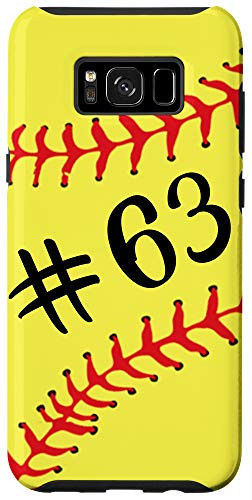 Galaxy S8Plus Softball Player  63 Jersey No 63 Number Ball Sport Gift Idea Case