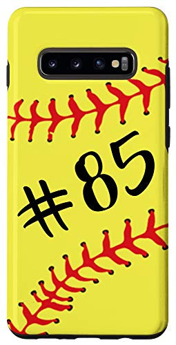 Galaxy S10Plus Softball Player 85 Jersey No  85 Uniform Number Ball Gift Case