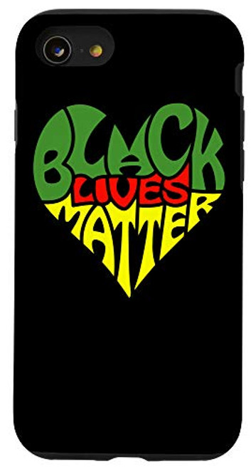 iPhone SE (2020) / 7 / 8 Black Lives Matter / Heart Graphic Pan African Flag Colors Case
