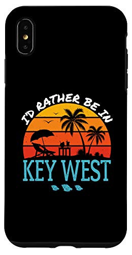 iPhone XS Max I'd Rather Be In Key West Retro Florida Keys Souvenir Case