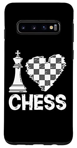 Galaxy S10 I Love Chess Chessboard Heart Checkered Board Game Fans Case