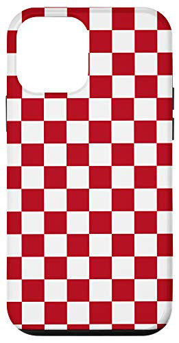 iPhone 12 mini Checkerboard, Red and White Checkered, Checker Board Case