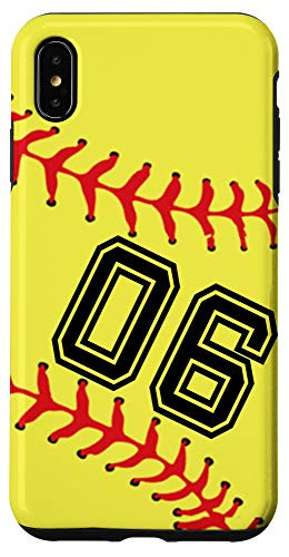 iPhone XS Max Softball Player  06 Jersey No 06 Number Ball Sport Gift Idea Case