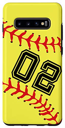Galaxy S10Plus Softball Player  02 Jersey No 02 Number Ball Sport Gift Idea Case