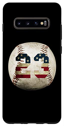 Galaxy S10Plus Baseball number 23 with American USA flag Case