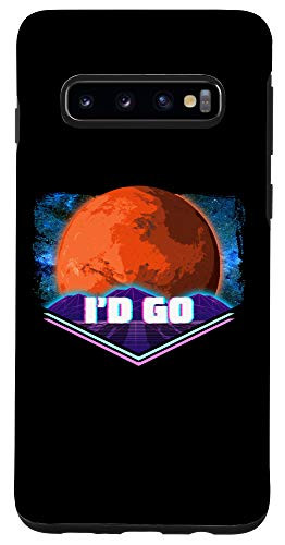 Galaxy S10 I'd Go Funny Occupy Planet Mars Space Travel Retro Vaporwave Case