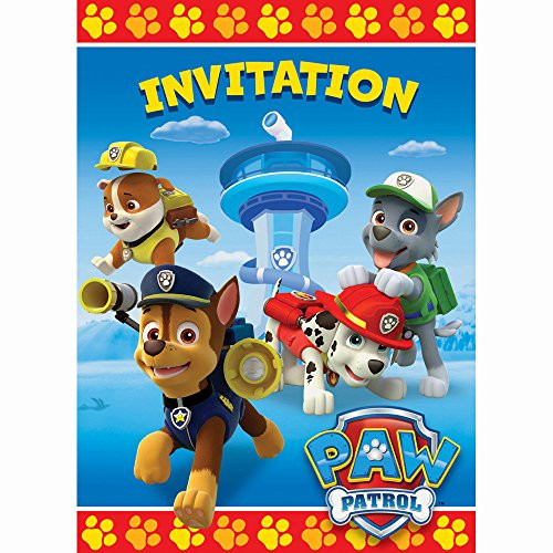 Unique Industries PAW Patrol Party Invitations, 8ct