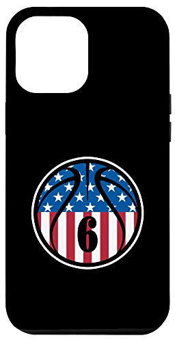 iPhone 12 Pro Max  6 Basketball Number 6 Jersey USA American Flag Case