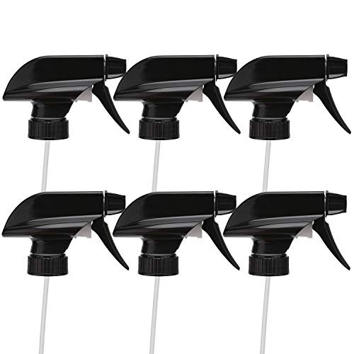 ULG 6 Pack Mist Spray  and  Stream Sprayer Replacement Trigger Spray Tops Fits Standard 8oz / 16oz Boston Round 28/400 Neck Bottles