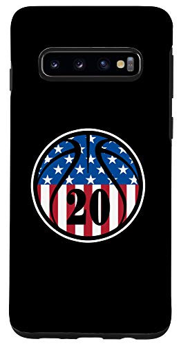 Galaxy S10  20 Basketball Number 20 Jersey USA American Flag Case