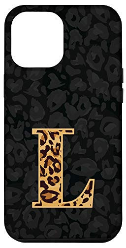 iPhone 12 Pro Max Cheetah Print Letter L Leopard Initial Women Girls Case