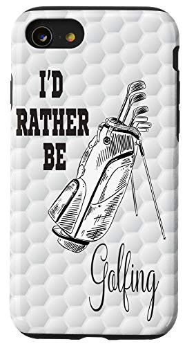 iPhone SE (2020) / 7 / 8 I'd Rather Be Golfing on Golf Ball Background Case