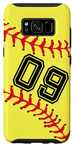 Galaxy S8 Softball Player  09 Jersey No 09 Number Ball Sport Gift Idea Case