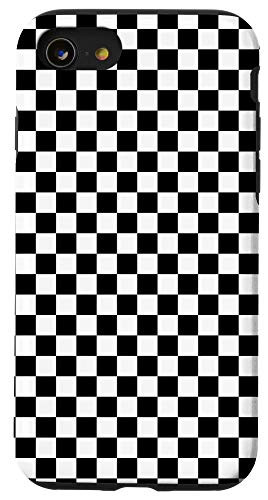 iPhone SE (2020) / 7 / 8 Black  and  White Checker Pattern Checkerboard Chessboard Case