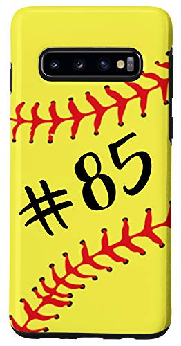 Galaxy S10 Softball Player 85 Jersey No  85 Uniform Number Ball Gift Case