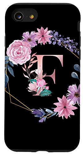 iPhone SE (2020) / 7 / 8 Personalized Girly Floral Capital F Alphabet Initial Letter Case